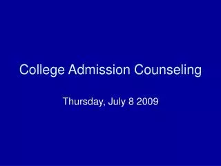 College Admission Counseling