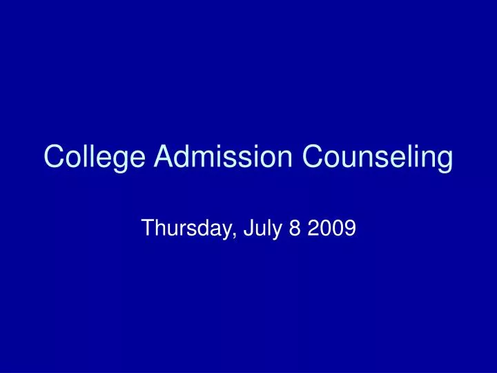 college admission counseling