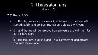 2 Thessalonians (Lesson 5)