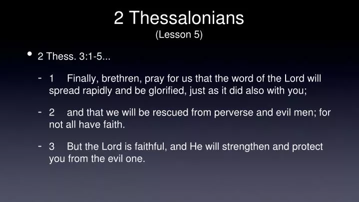 2 thessalonians lesson 5