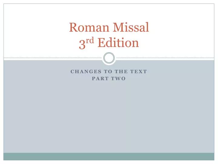 roman missal 3 rd edition