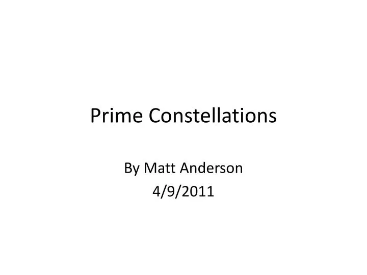 prime constellations