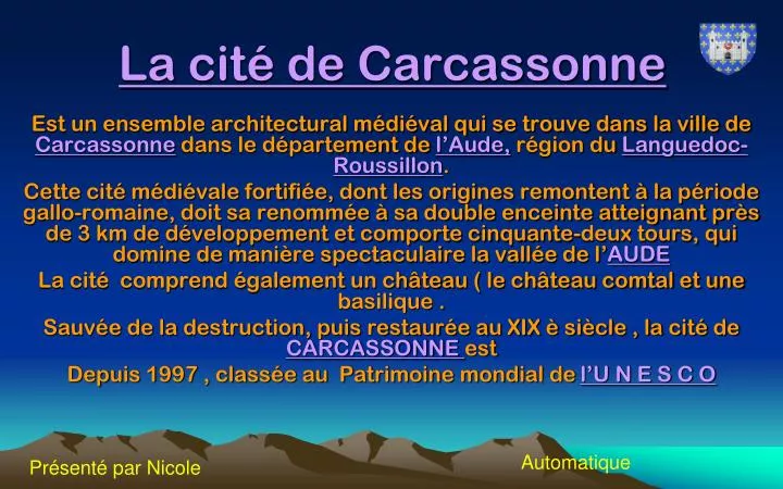 la cit de carcassonne