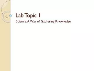 Lab Topic 1