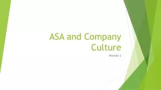 ASA and Company Culture