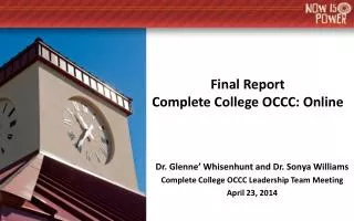 Final Report Complete College OCCC: Online