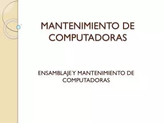mantenimiento de computadoras