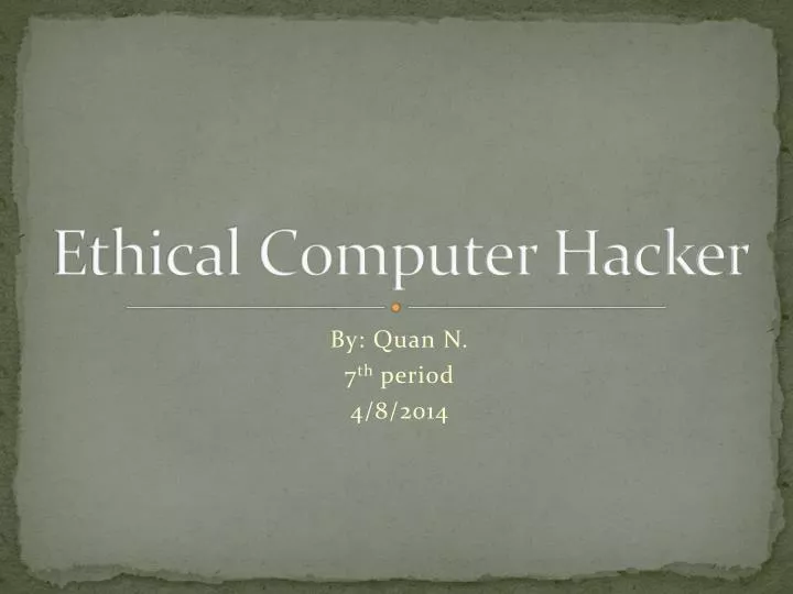 ethical computer hacker
