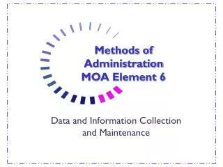 Methods of Administration MOA Element 6