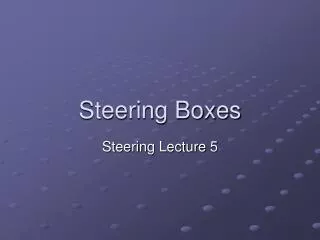 Steering Boxes