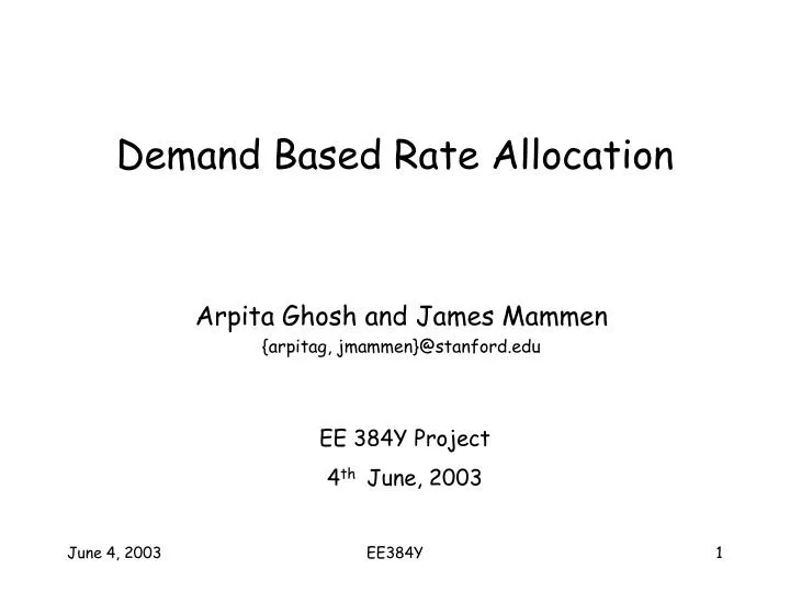 demand based rate allocation
