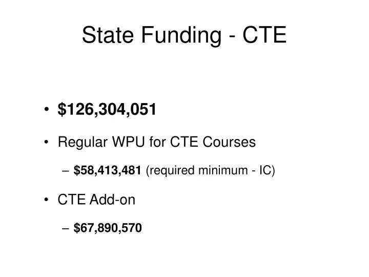 state funding cte