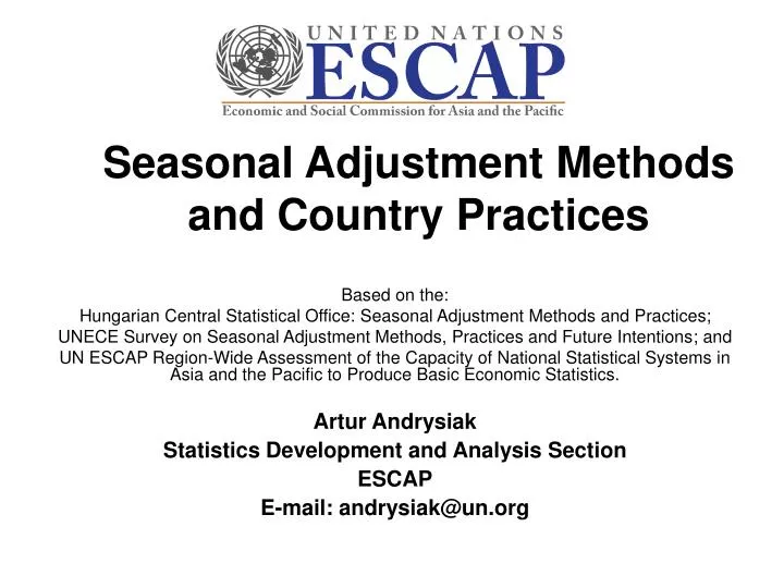 seasonal adjustment methods and country practices