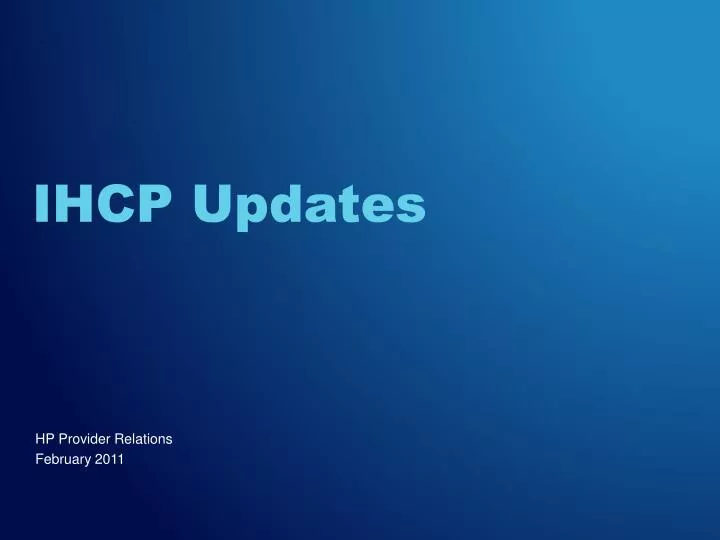 ihcp updates