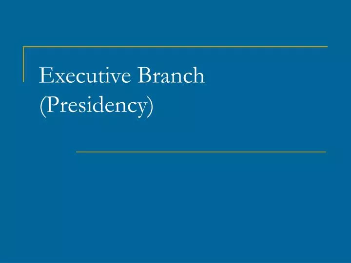 executive branch presidency