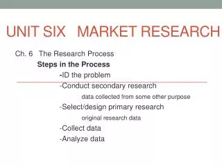 Unit Six Market Research
