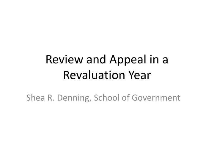 review and appeal in a revaluation year