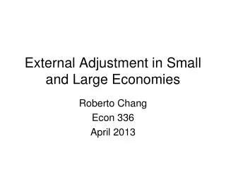 External Adjustment in Small and Large Economies