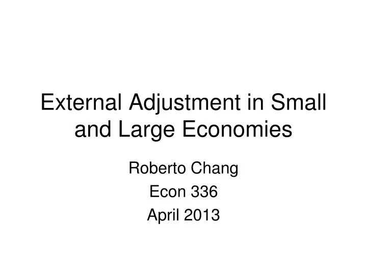 external adjustment in small and large economies