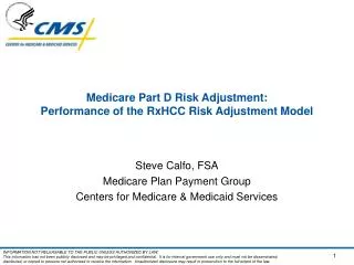 Medicare Part D Risk Adjustment: Performance of the RxHCC Risk Adjustment Model