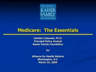 Medicare: The Essentials