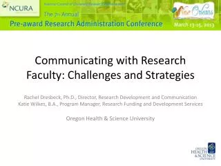 Communicating with Research Faculty: Challenges and Strategies