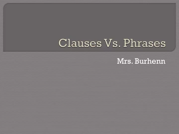 clauses vs phrases