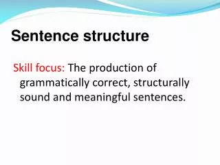 Sentence structure