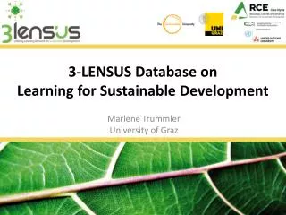 3-LENSUS Database on Learning for Sustainable Development