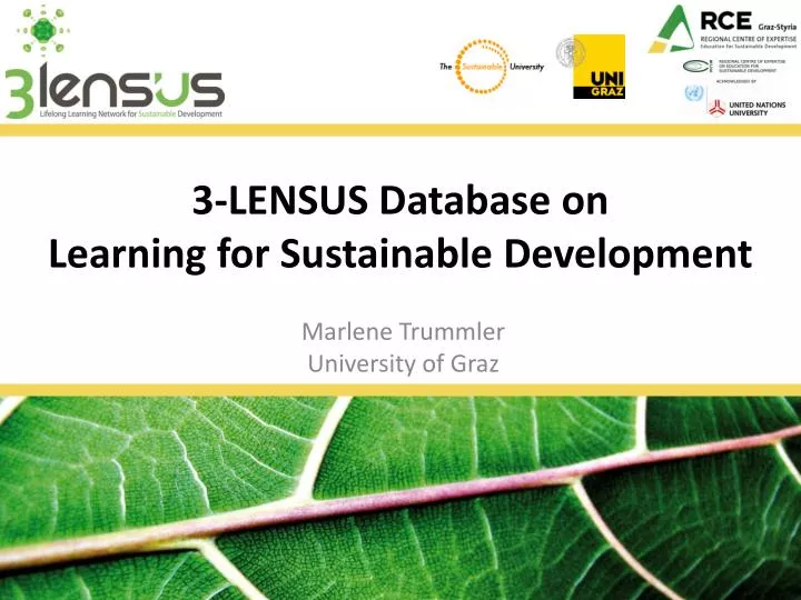 3 lensus database on learning for sustainable development