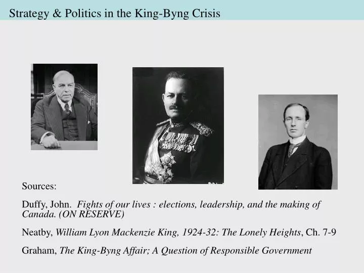 strategy politics in the king byng crisis