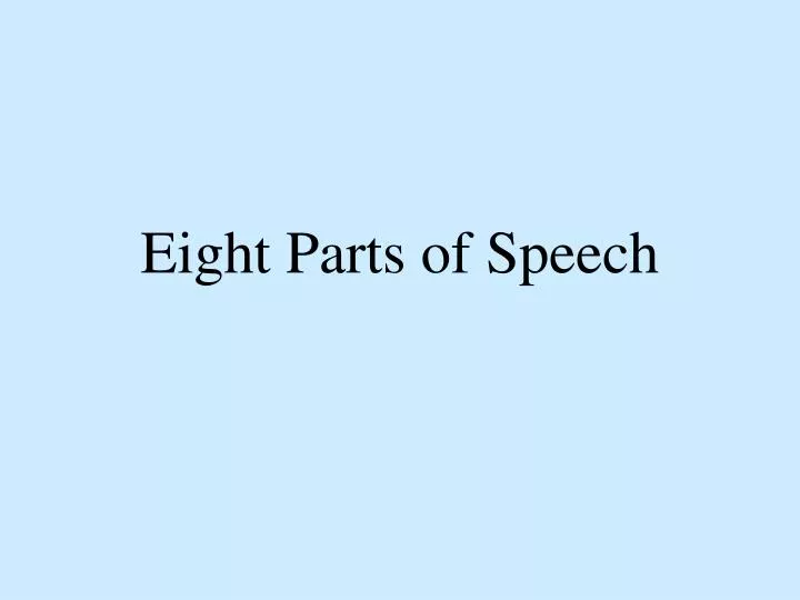 eight parts of speech