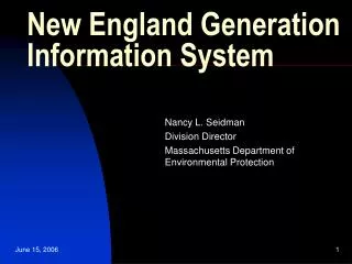 New England Generation Information System