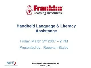 Handheld Language &amp; Literacy Assistance