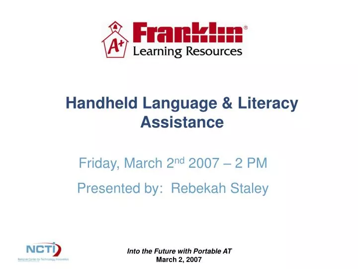 handheld language literacy assistance