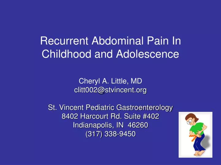 recurrent abdominal pain in childhood and adolescence