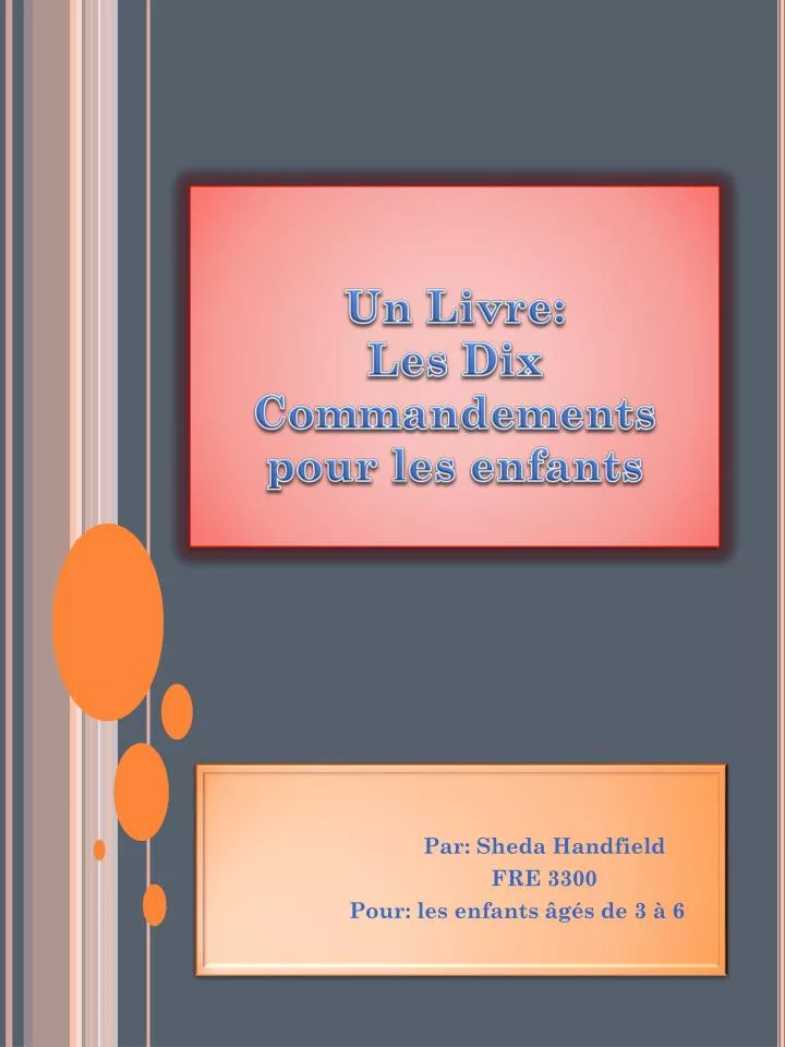un livre les dix commandements pour les enfants