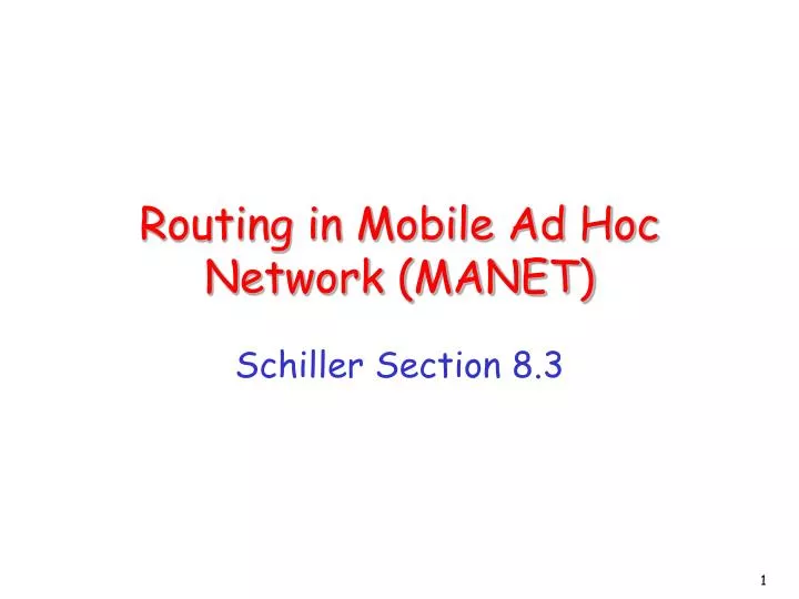 routing in mobile ad hoc network manet