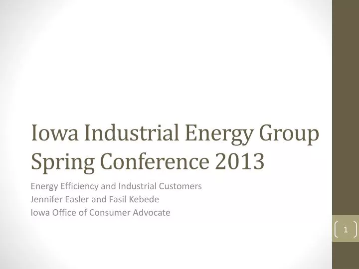 iowa industrial energy group spring conference 2013