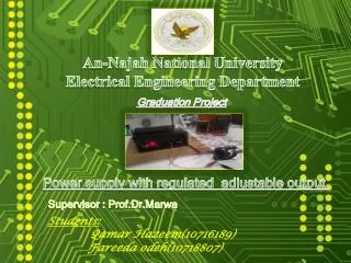 An- Najah National University Electrical Engineering Department