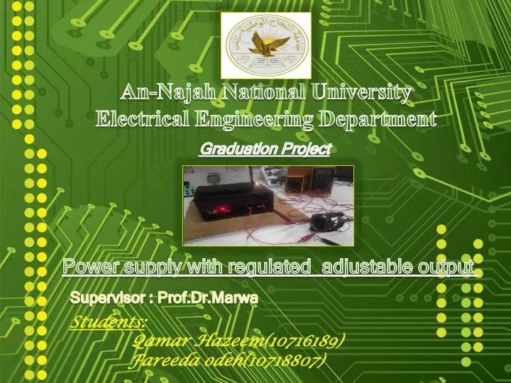 an najah national university electrical engineering department