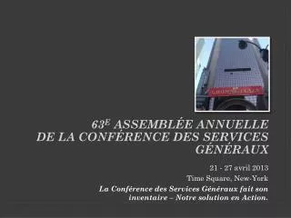 63 e assembl e annuelle de la conf rence des services g n raux