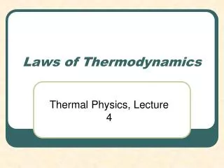 Laws of Thermodynamics