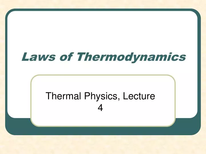 laws of thermodynamics