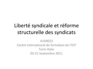 libert syndicale et r forme structurelle des syndicats