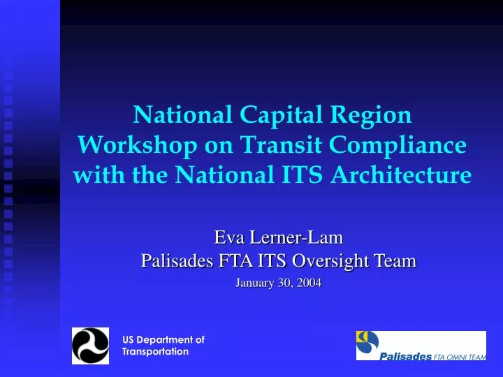 national capital region workshop on transit compliance with the national its architecture