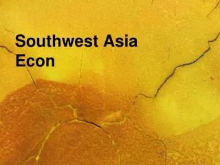 Southwest Asia Econ