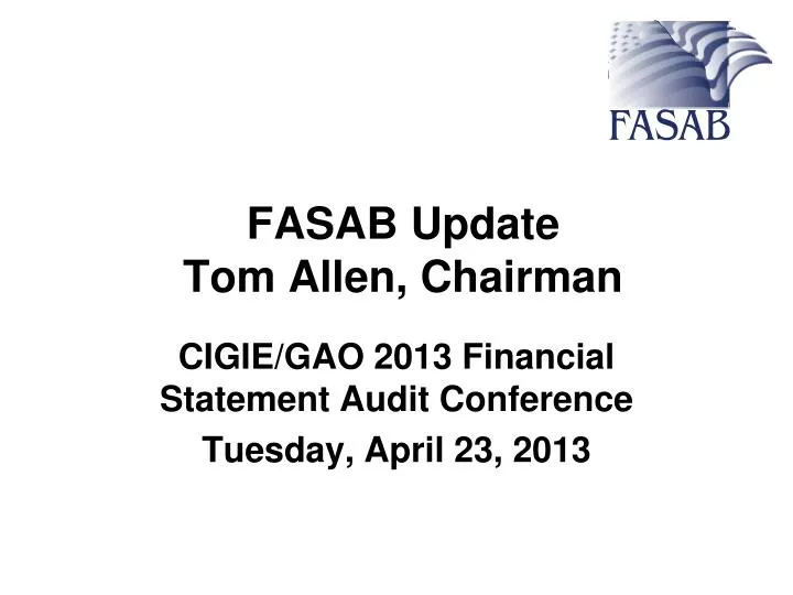 fasab update tom allen chairman