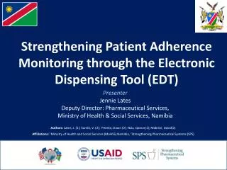 Strengthening Patient Adherence Monitoring through the Electronic Dispensing Tool (EDT)