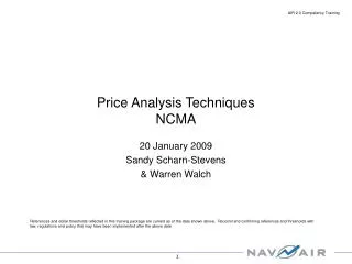 Price Analysis Techniques NCMA